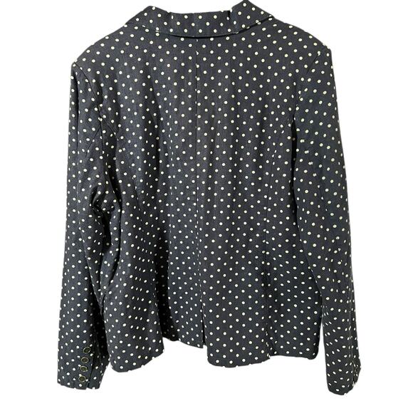 Raison D’Etre linen blend blue polka dot blazer elegant nautical coastal sz XL - Picture 2 of 6